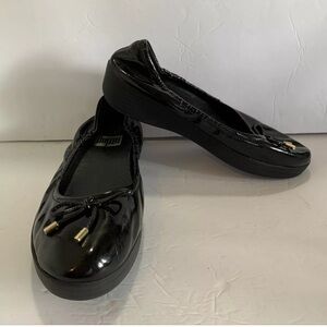 Fitflop Fit flop black shoes 7 bow comfortable slip on RARE HTF Versatile